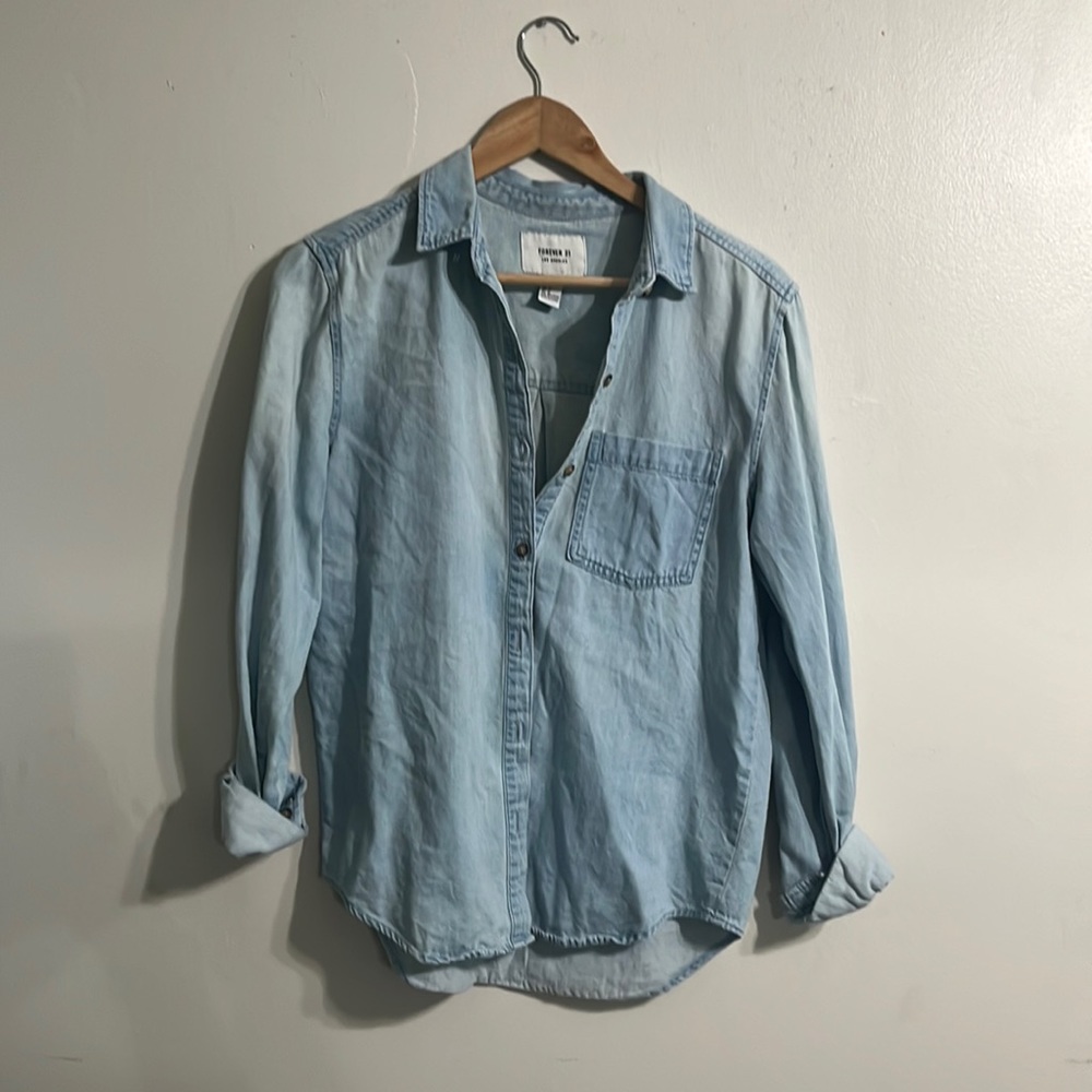 Forever 21 Denim Button-up